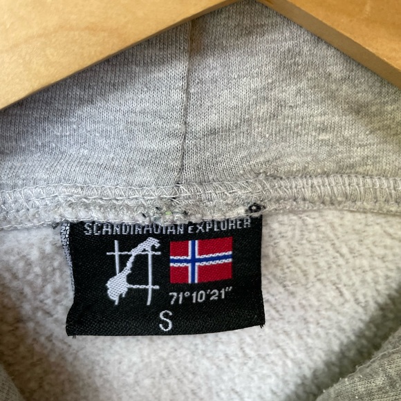 Gray Scandinavian Explorer NORWAY Hoodie Size Small - Picture 4 of 12